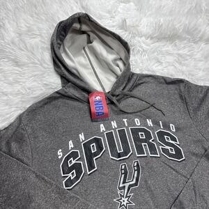 San Antonio Spurs Hoodie Sweatshirt Men's Size Large NBA TX3 Warm Dark Gray New!